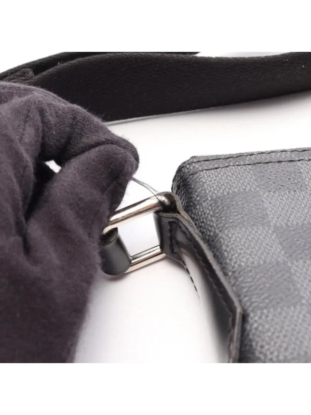 Louis Vuitton Shoulder Bag Mick PM Damier Graphite Canvas Leather